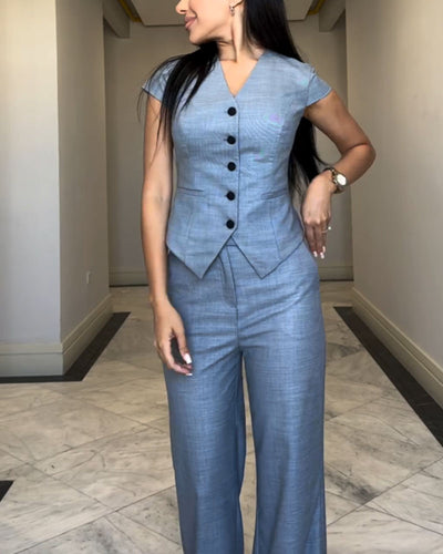 Laura™ Linnen blouse en pantalonset