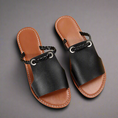 Katelina | Handgemaakte platte sandalen van eersteklas materiaal