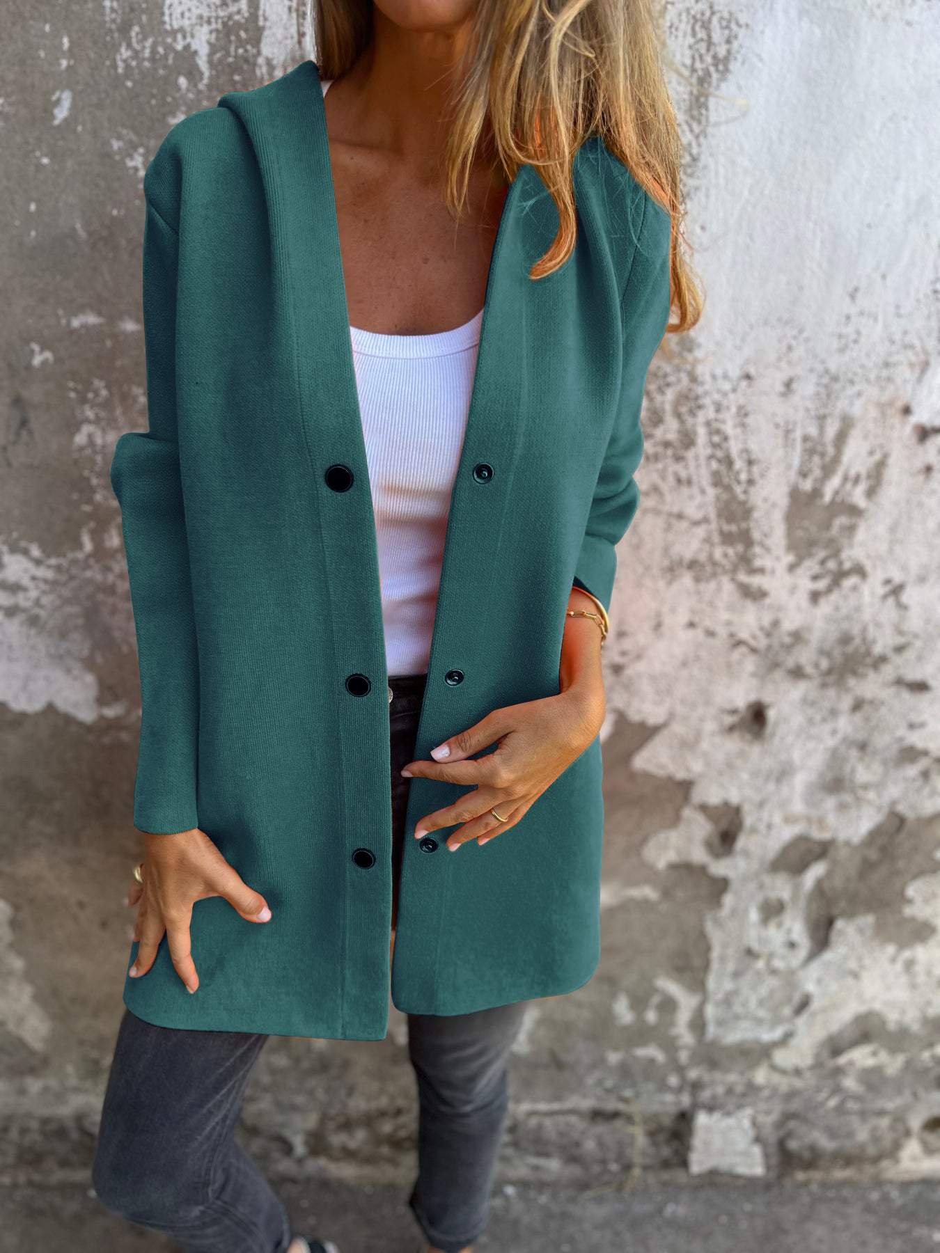 ELISA | Casual Single Breasted Blazer met Capuchon